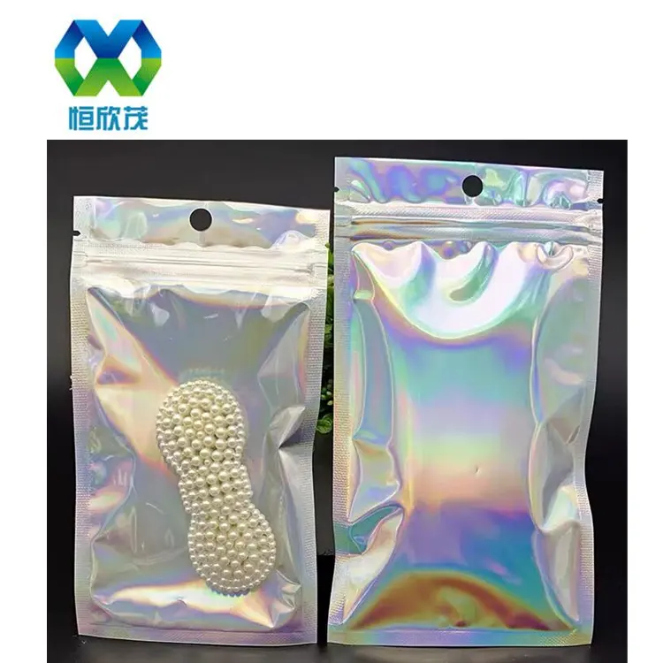 Sacos de holograma de embalagens biodegradáveis, sacos de pé, bloqueio compostável, sacola para comprimidos