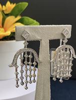 Boucles d'oreilles pendantes à longues pampilles pour femmes, en argent 925, style élégant et luxueux, boucles d'oreilles pour mariage et banquet