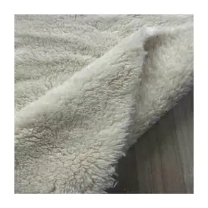First grade 100% polyester both sides sherpa fleece fur fabric for garment winter fabric