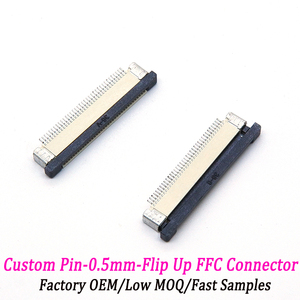 Connecteur FFC à broches personnalisées OEM d'usine, pas de 0,5 mm, 10P-60P, connecteur FPC à fente pour machine - Product Image 1