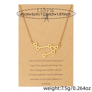 Collar de Acero Inoxidable con Signo Zodiacal, Colgante de Constelación Geométrica, Cadena para Clavícula de Uso Diario, Conjunto de Joyería de Moda - Product Image 4