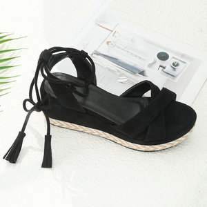 Nuovi Sandali Estivi da Donna <span class=keywords><strong>con</strong></span> Lacci, <span class=keywords><strong>Zeppa</strong></span> e Plateau, per Uso Interno ed Esterno - Product Image 2