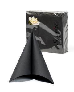 Servilletas de cena Softpoint de 1/4 pliegues Papel de seda Uni Black 40X40 cm para restaurantes de comedor Hoteles de lujo, 50 piezas - Product Image 1