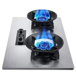 Zamanlayıcı ile 2 brülör katlanabilir brülör paslanmaz çelik temperli cam gaz sobası - Product Image 5