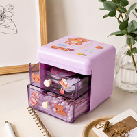 Meuble de Rangement de Bureau à 2 Tiroirs pour Dortoir, Organisateur Personnalisé pour Pinces à Cheveux, Boucles d'Oreilles, Bagues, Bijoux, Petites Breloques, Bureau, Dortoir