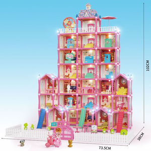 Maison de poupée DIY 102 cm, 29 pièces, ensemble de jeu, 578 pièces, château de princesse, jouet de jeu d'imitation, jouet éducatif, kit de construction de maison de rêve - Product Image 3