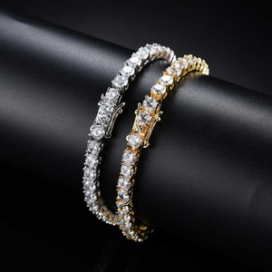 Bracciale Tennis e Collana con Diamanti IGI Certificati CVD HPHT Coltivati in Laboratorio in <span class=keywords><strong>Oro</strong></span> Massiccio 10k 14k 18k a Quattro Griffe 3mm 4mm 5mm - Product Image 2