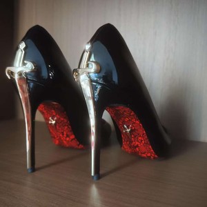 Zapatos de Mujer con Tacón Súper Alto, Punta Abierta, Parte Superior de Microfibra, Tacón Fino, Color Sólido, Suela de Goma Natural, Modelo Metal Sceptre - Product Image 5