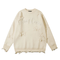Maßgefertigter Herren Oversized Pullover mit Logo vorne, Winter-Strickpullover, Rundhalsausschnitt, Baumwolle/Acryl, Lange Ärmel, 320g, Anti-Pilling, ODM Großhandel