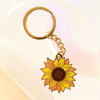 Citroen Slice Ontwerp Sleutelhanger Custom Gele Kleur Glitter Anime Hard Fruit Emaille Metalen Citroenvorm Sleutelhanger