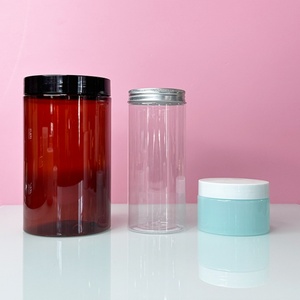 100g 200g 300g 400g Transparent PET <b>Plastic</b> <b>Jars</b> Manufacture with Silver/Gold/Rose Golden Aluminum Lid for Cream or Food - Product Image 3