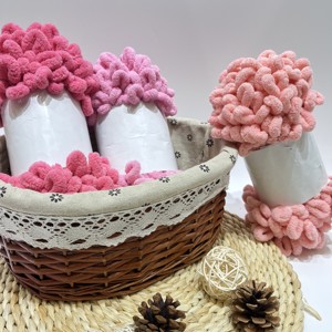 Meilleures ventes Fil chenille bouclé épais et doux, à boucles pour les doigts, sans crochet ni aiguille, écologique, résistant à l'abrasion, pour crochet - Product Image 5