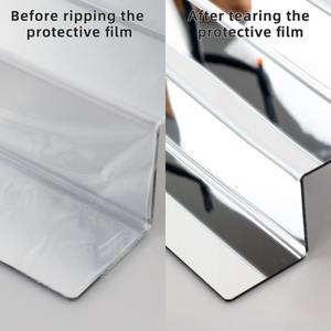 גודל מותאם אישית מראה כסף מראה בושם מארגן 4 תצוגת אקריליק צבע אקריליק זהב ציפורניים - Product Image 5