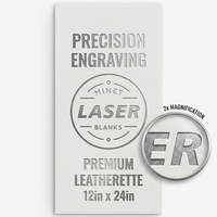 Plaques en cuir laserables 12x24 pouces pour gravure, texture classique, épaisseur premium, blanc/argent, avec adhésif