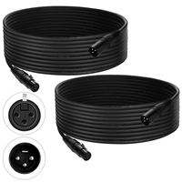 Câble DMX professionnel à 3 cœurs, 6 mètres, 0.3mm, câble de signal de scène professionnel, classe IP20, AC 85-265V, 2 pièces