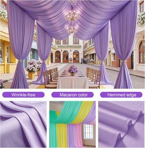 Cortinas de Techo Color Morado Claro para Bodas y Fiestas, Extra Largas, de Poliéster Grueso, Sin Arrugas, para Decoración de Carpas y Toldos para Fiestas de Cumpleaños - Product Image 4