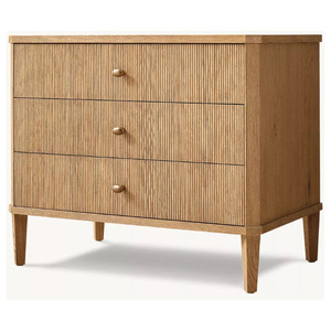 Muebles DELPHINE REEDED RHMAKER, Mesita de Noche Moderna y Lujosa con Cajón para Dormitorio - Product Image 1