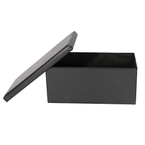 Factory Price PU Leather Double <strong>Seat</strong> Folding <strong>Storage</strong> <strong>Bench</strong> Small Sofa <strong>Bench</strong> with Movable Cover - Product Image 3