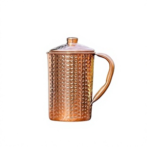 Pichet à eau en cuivre martelé fait main 1,7 L – Carafe classique écologique pour bière, vin, boissons – Idéal pour les mariages et les fêtes – Conception durable - Product Image 4