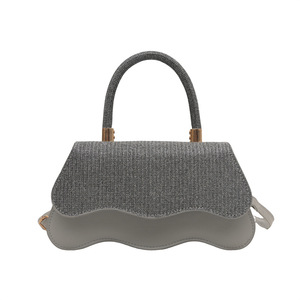 2025年夏新作キラキラ輝くファッショナブルなカジュアルクロスボディバッグ レディース テクスチャハンドヘルドスモールスクエアバッグ - Product Image 5