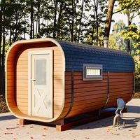 Sauna Uap Luar Ruangan Bungalow Taman untuk 6 Orang, Kayu Solid Keluarga, Finlandia