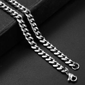 3-7Mm Cuba Chuỗi Vòng Cổ Cho Nam Giới Phụ Nữ Bạc Màu Thép Không Gỉ Miami Lề Đường Liên Kết Choker Dropshipping Đồ Trang Sức - Product Image 3