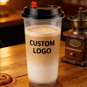 Gobelets transparents en plastique PP à paroi simple de 400 ml, 90 mm, imprimés avec logo personnalisé pour café chaud - Product Image 3