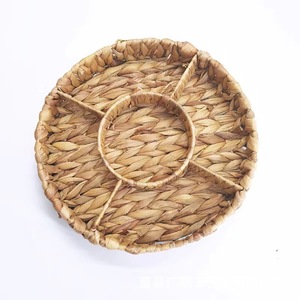 Panier de rangement rond à 7 compartiments multifonctionnel pour salon, plateau à fruits, couleur lin, type sur pied - Product Image 1
