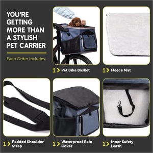Sac à dos extensible 6 en 1 pour animaux de compagnie, <span class=keywords><strong>panier</strong></span> de vélo pliable pour <span class=keywords><strong>chien</strong></span> avec matériaux en <span class=keywords><strong>plastique</strong></span> Oxford, sac à bandoulière pour siège de voiture pour <span class=keywords><strong>chien</strong></span> - Product Image 4