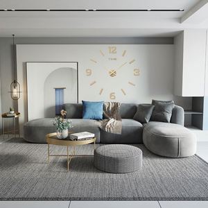 Grande Horloge Murale de 47 Pouces, Horloge Numérique Silencieuse DIY, Autocollant Mural Miroir 3D, Montre à Quartz pour la Décoration du Salon et de la Salle de Réunion - Product Image 5