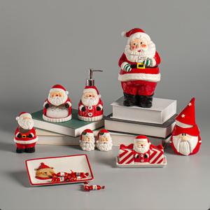 Vajilla de Papá Noel Vajilla de porcelana elegante Decoración de mesa de Navidad - Product Image 3