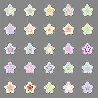 50 feuilles de journal décoratif imperméable pour enfants, style frais transfrontalier, avec étoiles, pentagrammes et motifs de dessins animés originaux pour filles
