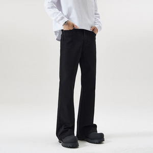 Custom Top Quality Cotton Black <b>Elastic</b> High <b>Waist</b> Women's Stitching Double Waistband Denim Pants Stretch Knit-trimmed <b>Jeans</b> - Product Image 3