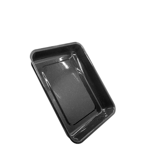 Vente en gros Logo personnalisé Rectangle 40*28.5*4.5cm 15 pouces en <span class=keywords><strong>fonte</strong></span> Métal BBQ Plateau antiadhésif Émail Moule à dinde - Product Image 4