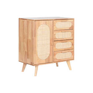 Buffet <b>Sideboard</b> Rubberwood <b>Rattan</b> 73.5x35x78cm Natural - Product Image 2