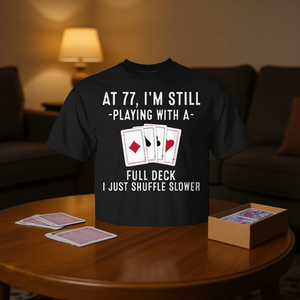 Camiseta promocional para jugador de cartas de 77 años, 77.º cumpleaños - Product Image 3