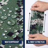 Tela Impermeable Ligera y Elástica con Estampado de Camuflaje 100% Poliéster (66GSM) para Ropa de Trabajo y Uso en Exteriores y Carpas
