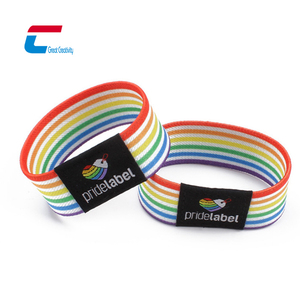 สายรัดข้อมือผ้าใยสังเคราะห์ RFID 13.56MHz F08สายรัดข้อมือผ้าโพลีเอสเตอร์ NFC - Product Image 1