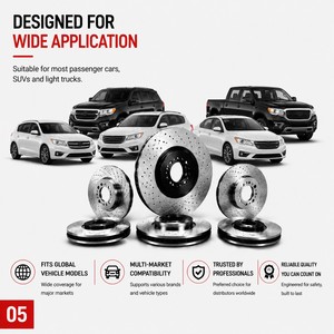High Performance Drilled Slotted Brake Disc Rotor OEM Replacement <b>Auto</b> Brake Rotors for Passenger Cars SUVs and <b>Light</b> Trucks - Product Image 6