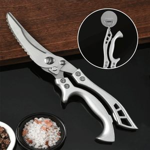 กรรไกรตัดเนื้อขนาดใหญ่ใช้ในครัวกรรไกรสแตนเลสสตีลตัดกระดูกไก่พิเศษสำหรับงานหนัก - Product Image 6