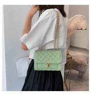 Desain unik warna Solid kulit kotak-kotak wanita bagasi tali bahu tas tangan dompet wanita tas tangan dari Cina