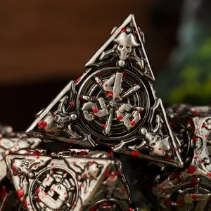 Fabrika toptan d & d metal zar seti D & D RPG zar özel logo metalik Plolyhedral Dnd zar masa oyunu dnd zar seti için