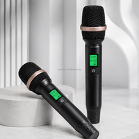 Système de microphone sans fil double canal UHF T600 640-690 MHz, micros portatifs entièrement métalliques pour scène, église, karaoké, location, spectacle