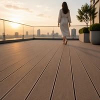 Planche de terrasse creuse en WPC moderne antidérapante et emboîtable, écologique, imperméable, anti-UV, ignifuge, anti-termites, résistante aux fissures 5