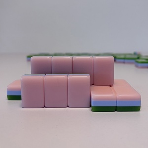Mahjong américain <span class=keywords><strong>de</strong></span> luxe le plus vendu, tuiles en acrylique gravées <span class=keywords><strong>à</strong></span> trois couches et bicolores, jeu <span class=keywords><strong>de</strong></span> <span class=keywords><strong>société</strong></span> multijoueur - Product Image 4
