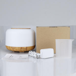 Diffuseur d'arômes YX171, humidificateur ultrasonique de 500Ml avec minuterie, pour la maison et le bureau, couleur grain de bois clair - Product Image 1