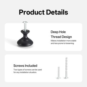 Tay nắm tủ, tay kéo ngăn kéo, tay nắm tủ quần áo LiLong Hardware, 10 cái, chất liệu kẽm, kiểu tròn hiện đại, 30mm, màu đen mờ - Product Image 4