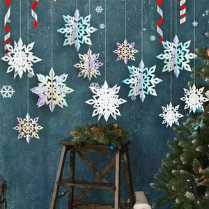 Ciondolo a forma di fiocco di neve tridimensionale per <span class=keywords><strong>Capodanno</strong></span> e Natale, decorazione per lezioni, aziende e feste in maschera - Product Image 6