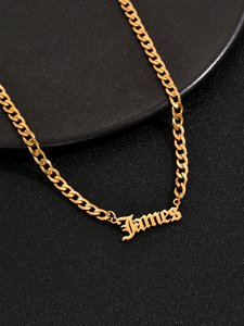 สร้อยคอจี้สแตนเลสสตีลแบบโซ่ 1 เส้น สไตล์ทันสมัย สำหรับผู้ชาย พร้อมสลักชื่อ มอบให้สามี เพื่อน พี่ชาย - Product Image 2