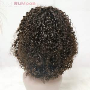 Perruque frontale en cheveux humains M Shape Lagos Hairline 13x4 HD pour dentelle, haute densité, texture bouclée pixel, couleur naturelle, cheveux de bébé - Product Image 3